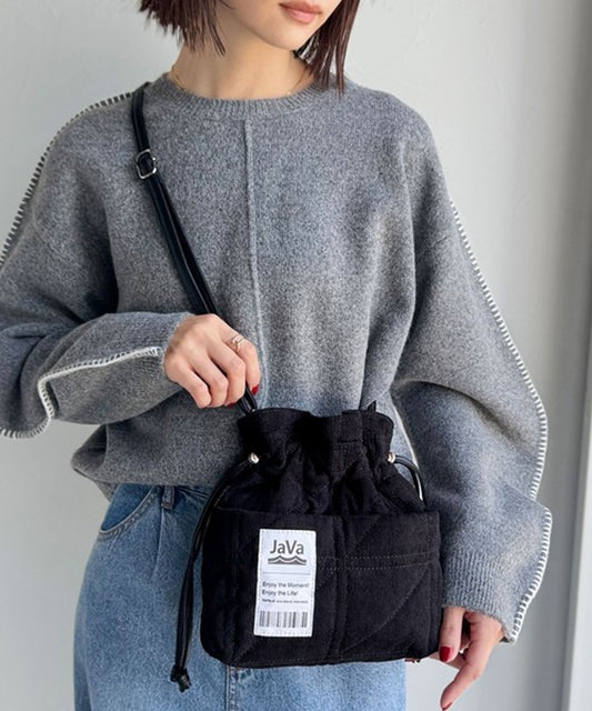 JaVa 聯名款: 兩用迷你抽繩燈芯絨單肩包 (Sales截單日期:2025年9月9日(以入數日期計))