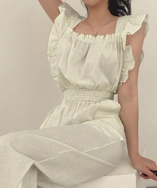 Miniministore 荷葉邊袖連身褲洋裝