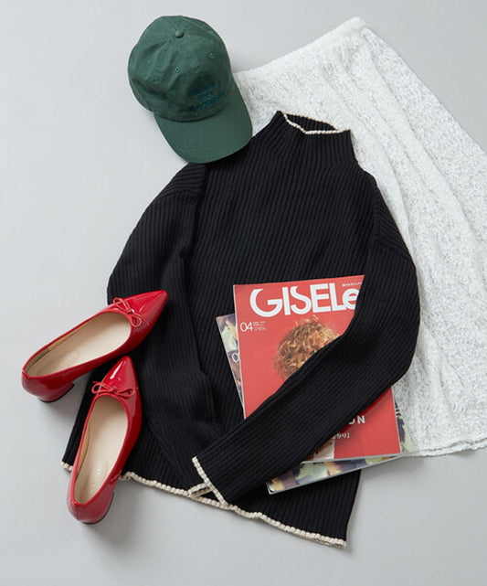 FREAK'S STORE 配色羅紋針織高領套衫